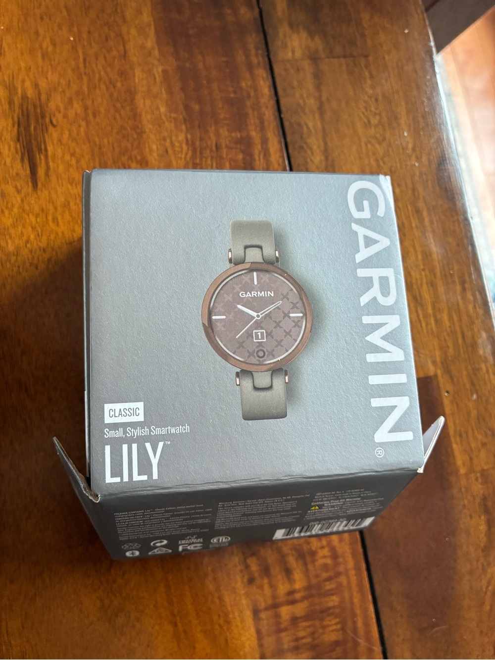 garmin Lily Classic Small Smartwatch — Olive Green Strap with Bronze Case
